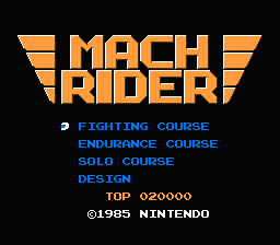 Mach Rider title screenshot